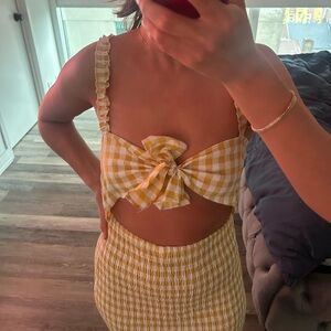 Yellow Gingham Two-Piece Set